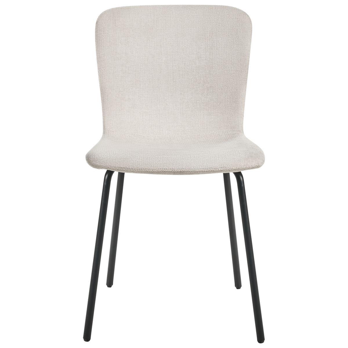 ESSZIMMERSTUHL 4er-Set Hellbeige Caldwell - Weiß, Textil (45/80/46cm) - Beliani