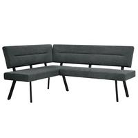ECKBANK Zerra 192x153 cm, mit Metallbeinen, Curio-Stoff, Anthrazit - Anthrazit/Schwarz, Metall (192/153cm) - Beautysofa