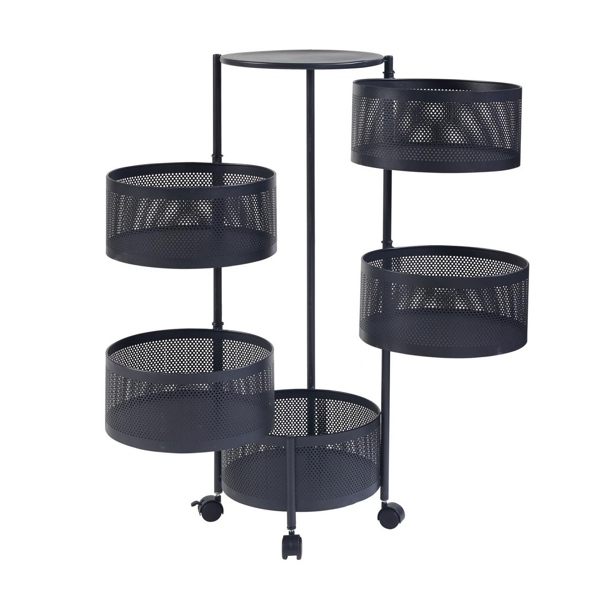 ROLLWAGEN Steigen - Schwarz, Metall (33/89.5/33cm) - [en.casa]