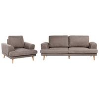 SOFA-SET 4-Sitzer Stoff Braun Kildal - Braun, Textil (280/90/96cm) - Beliani