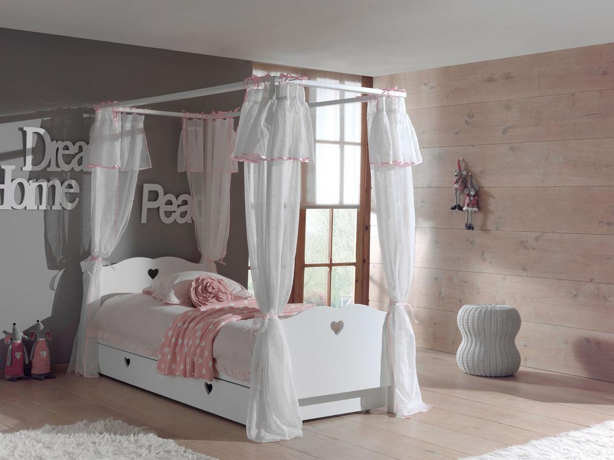 HIMMELBETT Kamila 212x198x98 aus MDF in Weiß - Beige, Holzwerkstoff (90/200cm) - 58aufmkessel