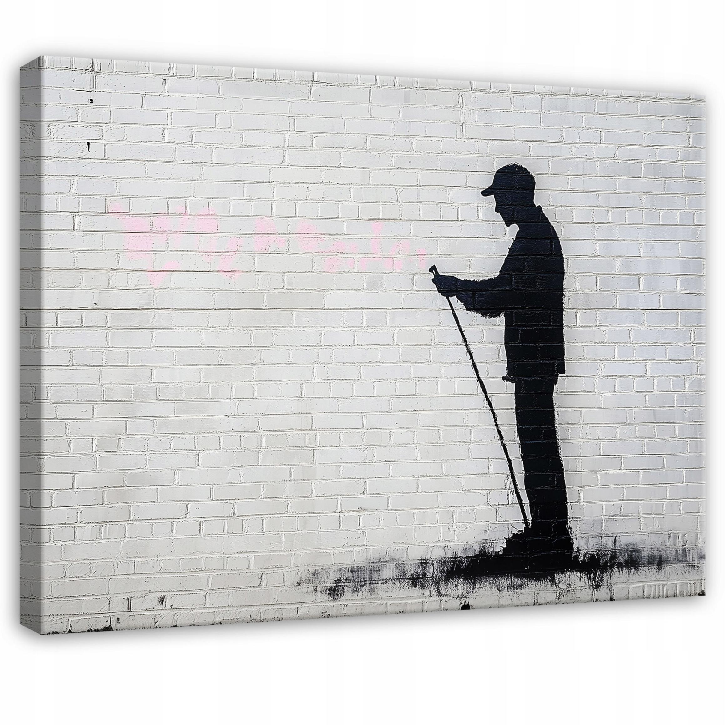 BILDER Abstrakt Banksy Grau Modern Wohnzimmer 100x70 - Grau, Holzwerkstoff (100/70cm) - Wallarena