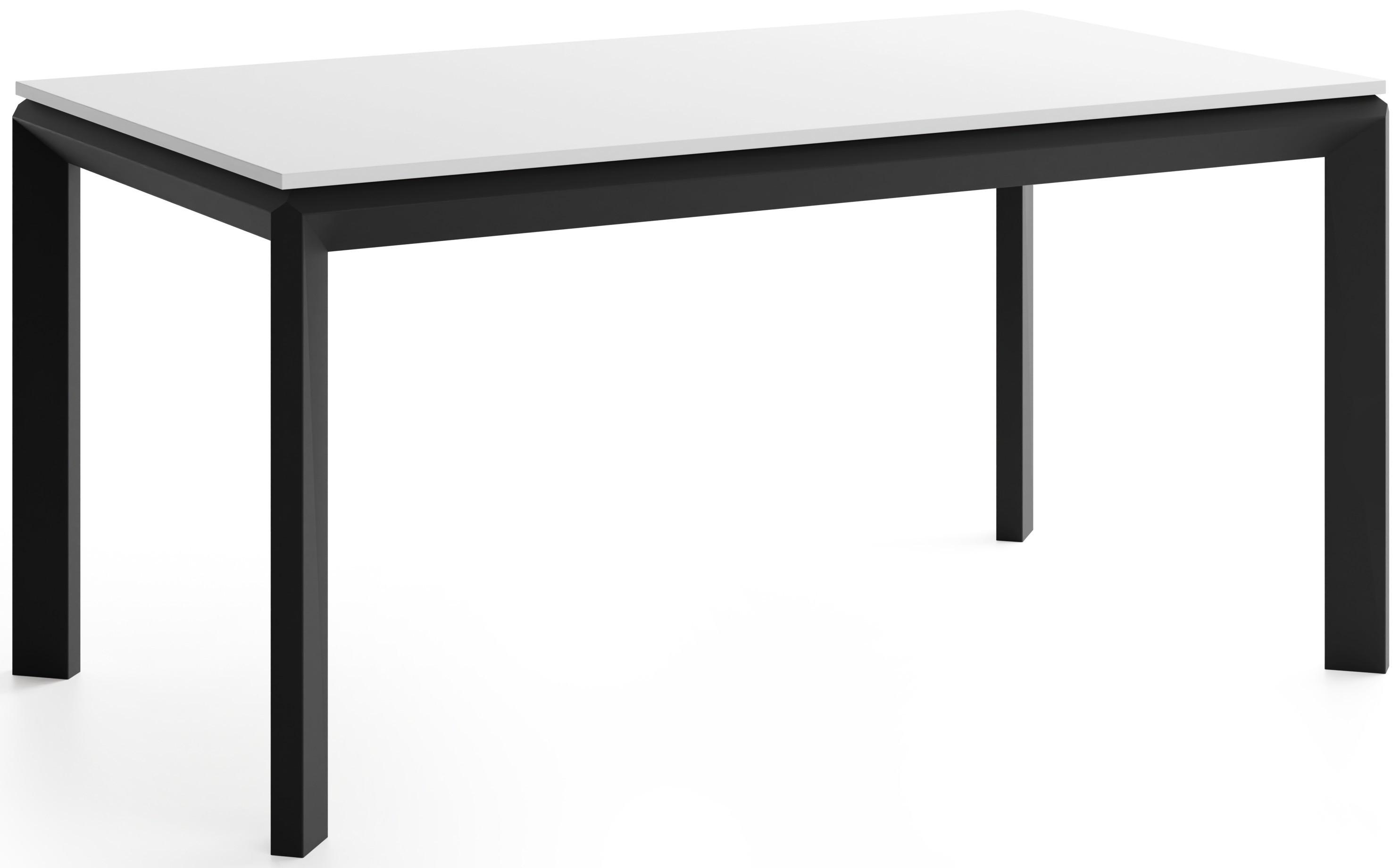 ESSTISCH Elan rechteckig ausziehbar verlängerbar mit Schwarzen Metallbeinen, Weiß 160-250/90/76 cm - Schwarz/Weiß, Holzwerkstoff/Metall (90/250/76cm) - WFL GROUP