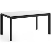 ESSTISCH Elan rechteckig ausziehbar verlängerbar mit Schwarzen Metallbeinen, Weiß 160-250/90/76 cm - Schwarz/Weiß, Holzwerkstoff/Metall (90/250/76cm) - WFL GROUP