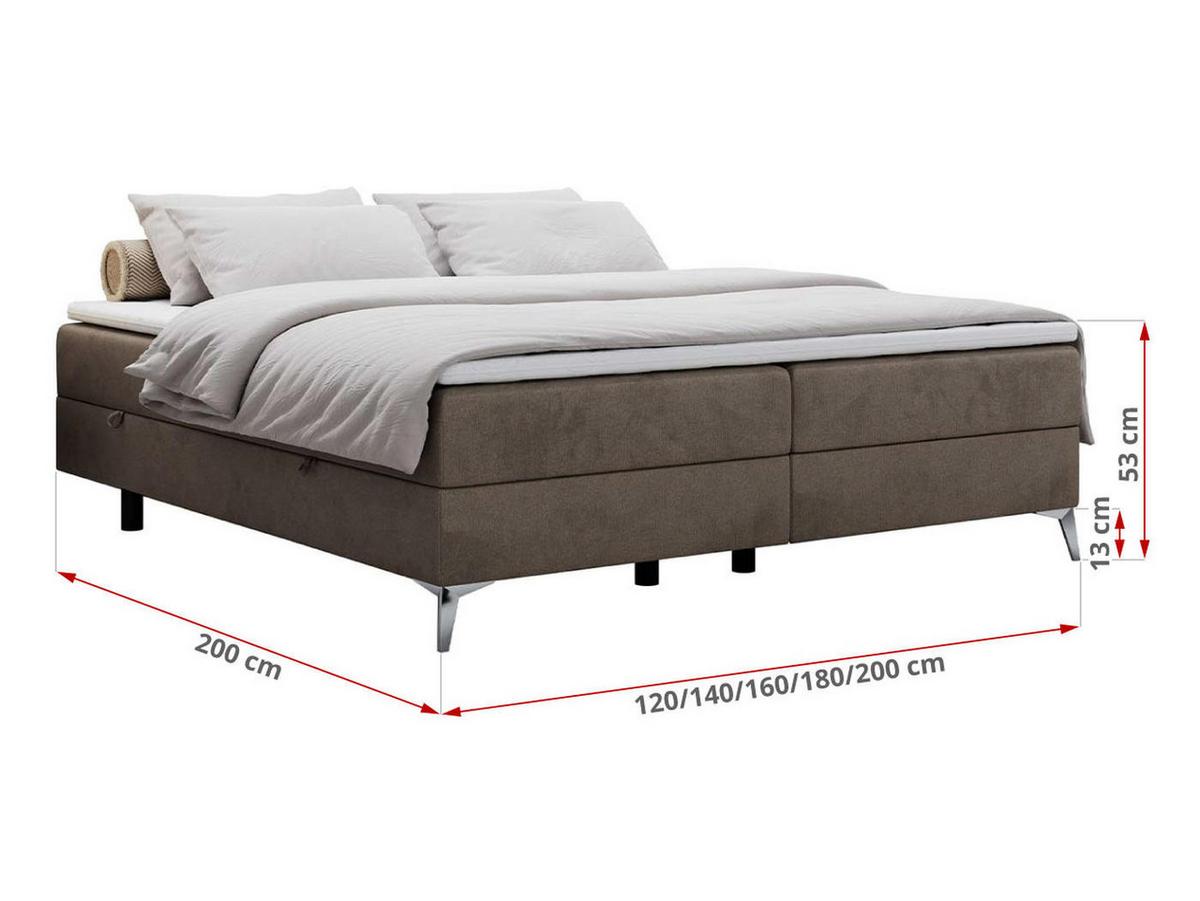BOXBETT LESS 200/200 Braun Velvet - H4 - Braun, Holz/Textil (200/200cm) - MKS