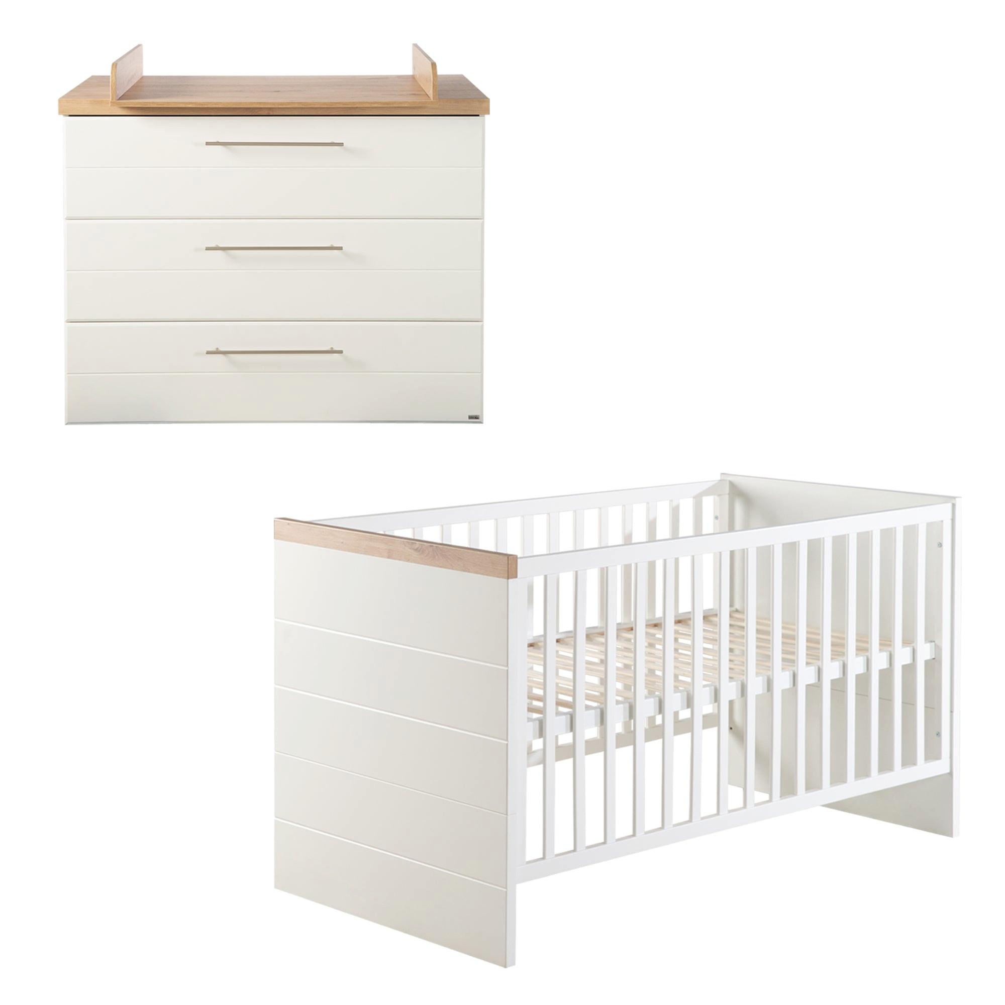 BABYZIMMER-SET Nele 2-teilig - Weiß, Holzwerkstoff (76/80.5/144cm) - Roba