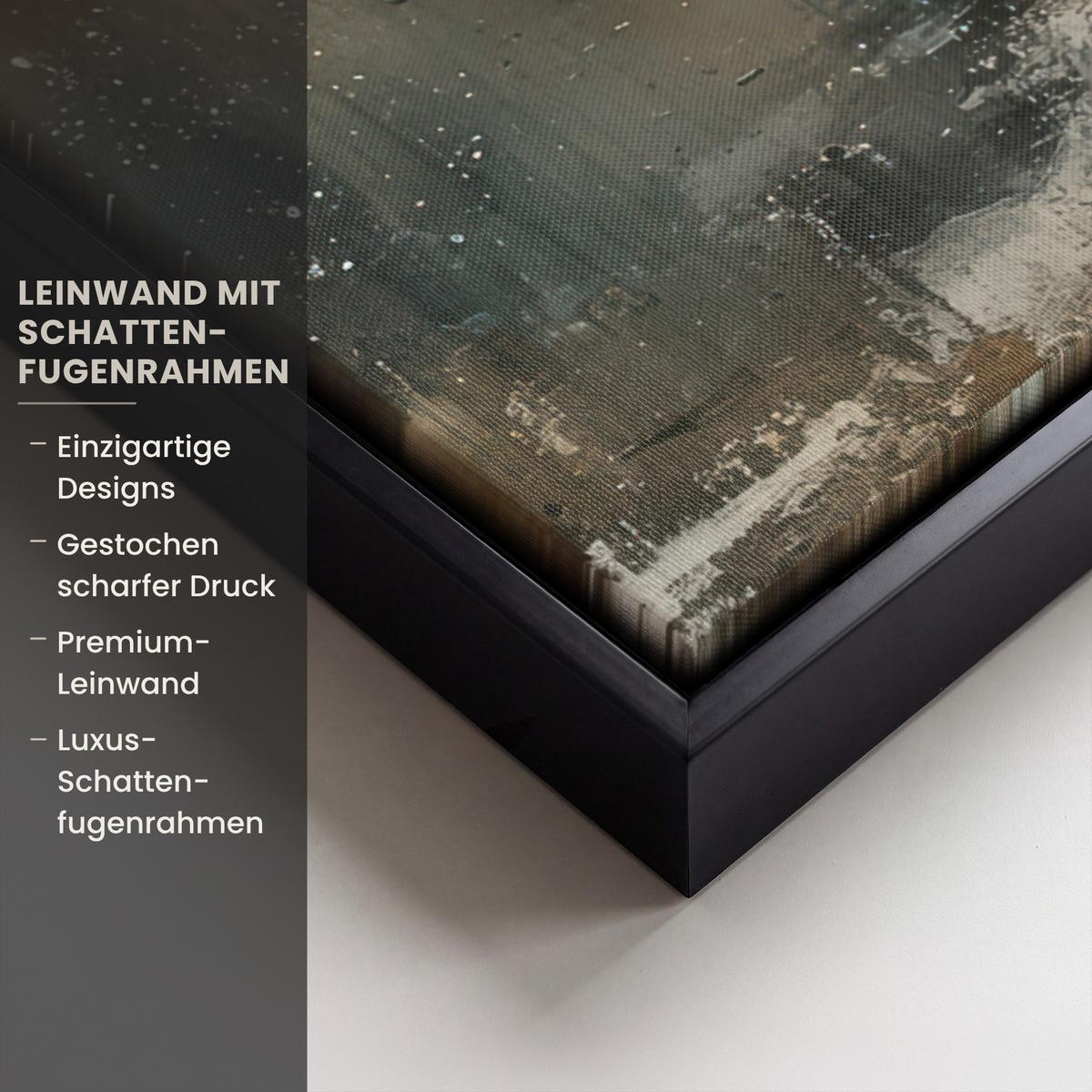 LEINWAND Bilder mit Rahmen - Weihnachtsbaum - Vintage - Weihnachten - Geschenk - 50x50 - Rostfarben, Textil (50/50cm) - MuchoWow