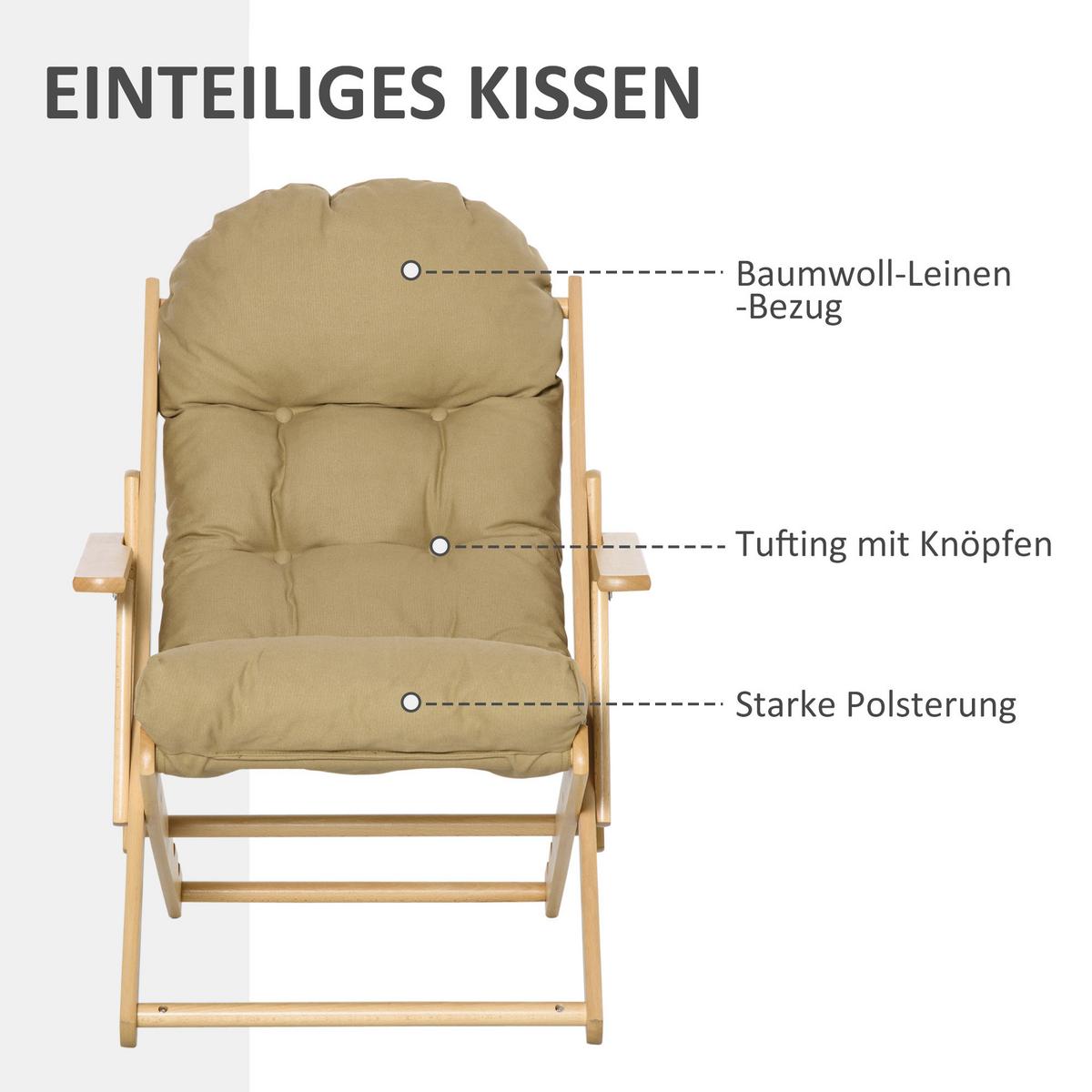 RELAXSESSEL Klappbar Polstersessel, Ruhesessel, Relaxstuhl, Esszimmerstuhl Braun - Braun, Textil (89/96/71cm) - HOMCOM