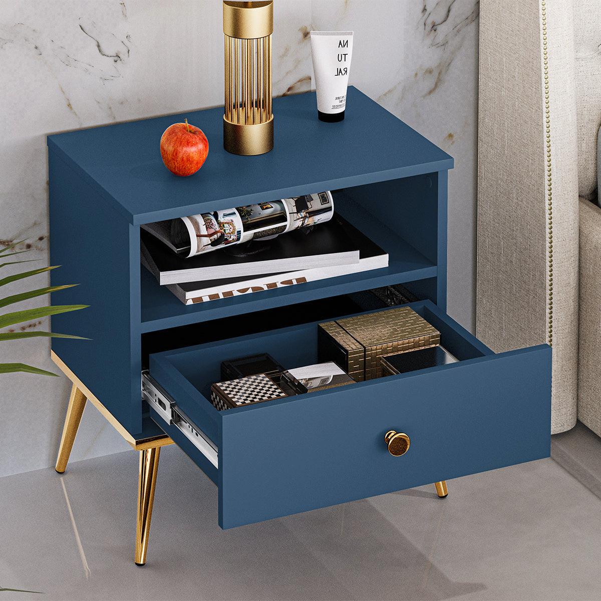 NACHTTISCH Thalia Blau - Blau, Holzwerkstoff (50/53/34cm) - Petits-meubles