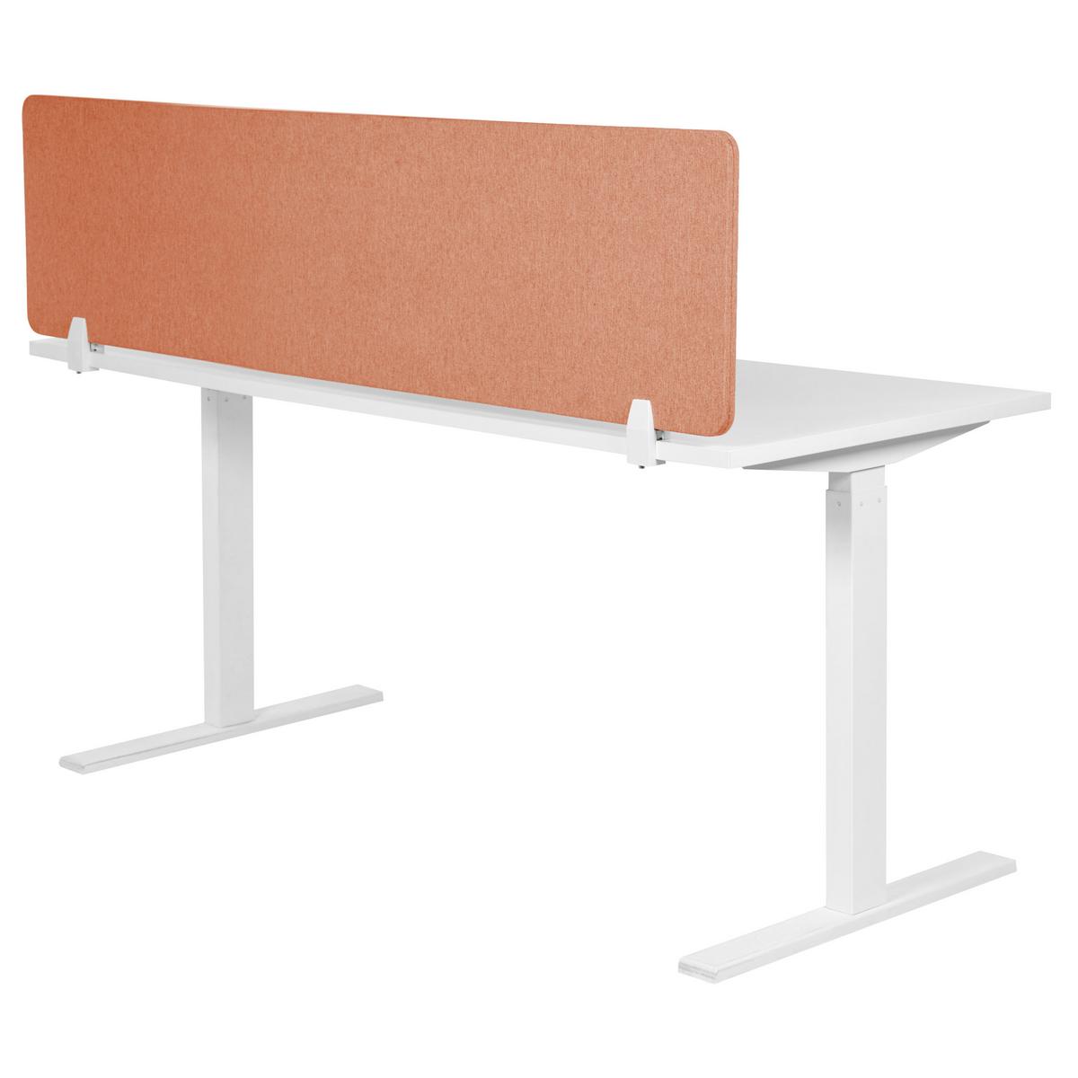 SCHREIBTISCHTRENNWAND 130 x 40 cm Hellrot Wally - Rot, Textil (130/40/2cm) - Beliani