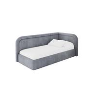 EINZELLBETT Jugendbett mit Bettkasten und Matratze H3/H4, Links - JOVY 100x200 Grau - Grau, Holzwerkstoff/Textil (100/200cm) - ALTDECOR