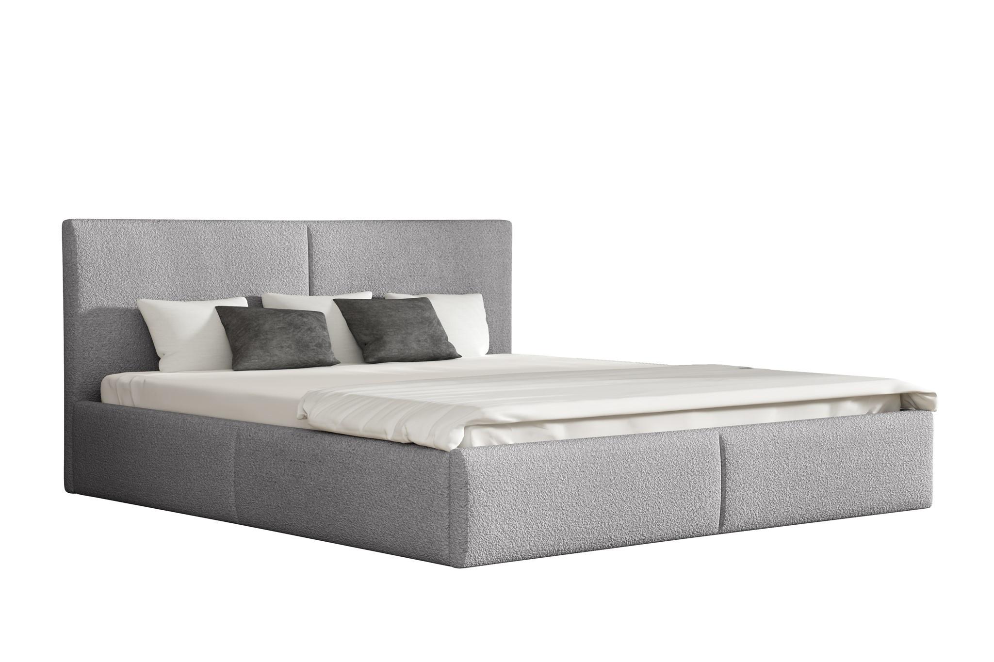 POLSTERBETT Bergen In Freya - Silberfarben, Holzwerkstoff/Textil (140/200cm) - Fun Möbel