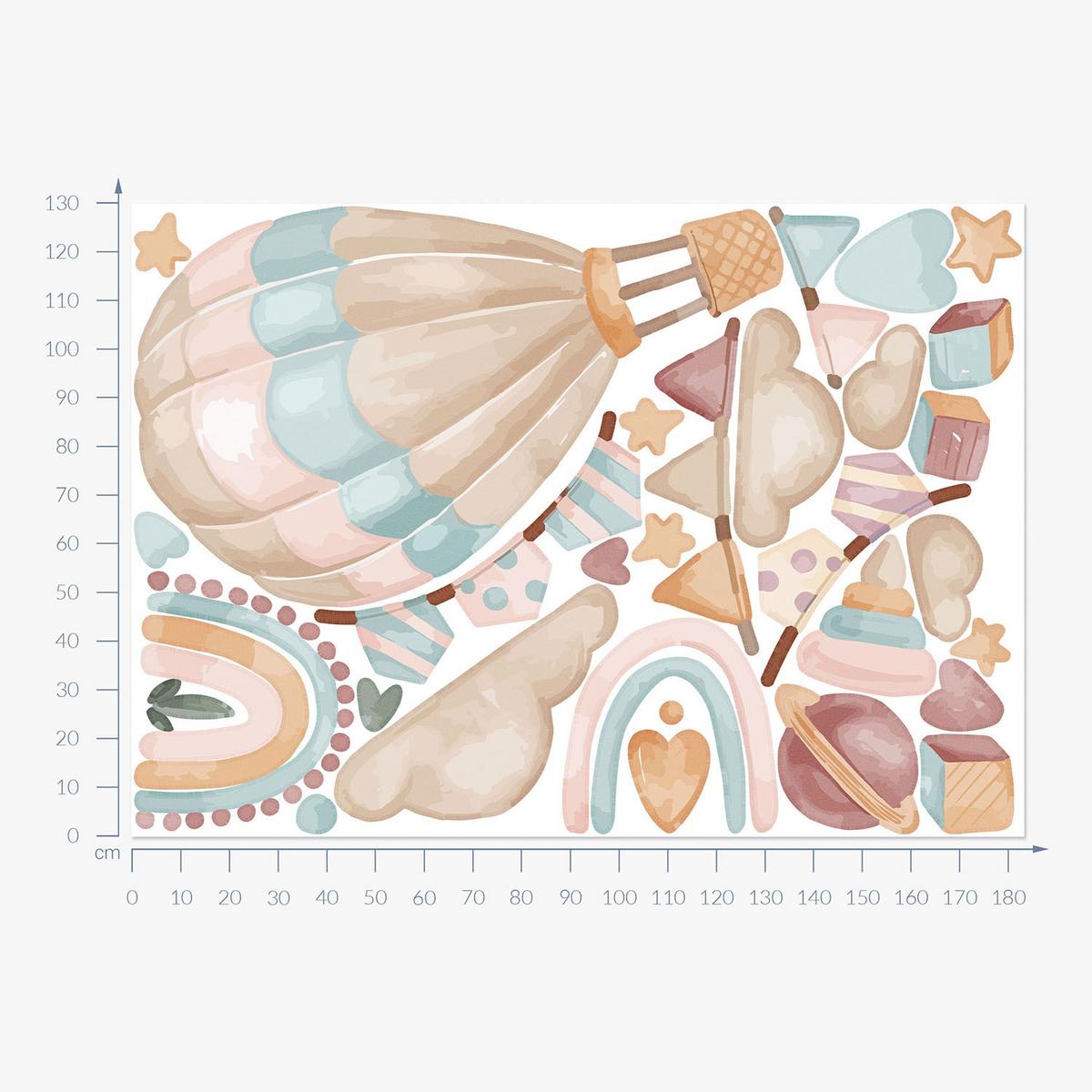 WANDAUFKLEBER 130x183cm - Boho-Dekorationen - Multicolor, Kunststoff (130/183/0.1cm) - Wallfluent