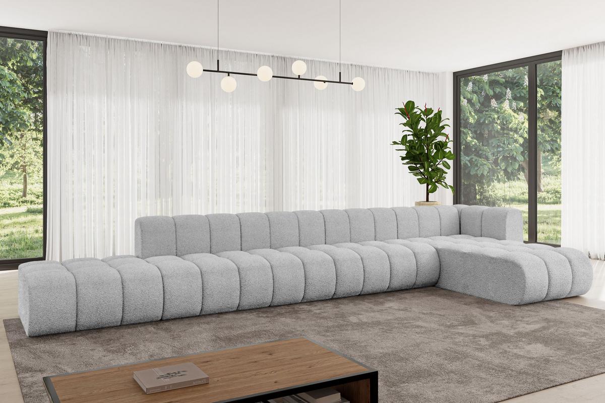 ECKSOFA modulares Sofa Zuvon-L3 - 478x177x70 cm Hellgrau - Hellgrau, Holzwerkstoff/Textil (478/177cm) - ALTDECOR