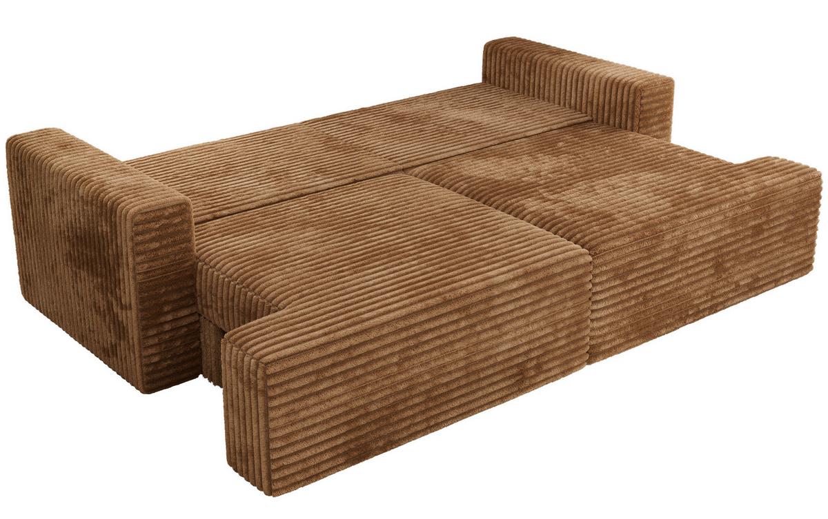 4-SITZER SOFA VIRELLA Orange Cord - Schwarz/Orange, Kunststoff/Textil (240/88/115cm) - MKS
