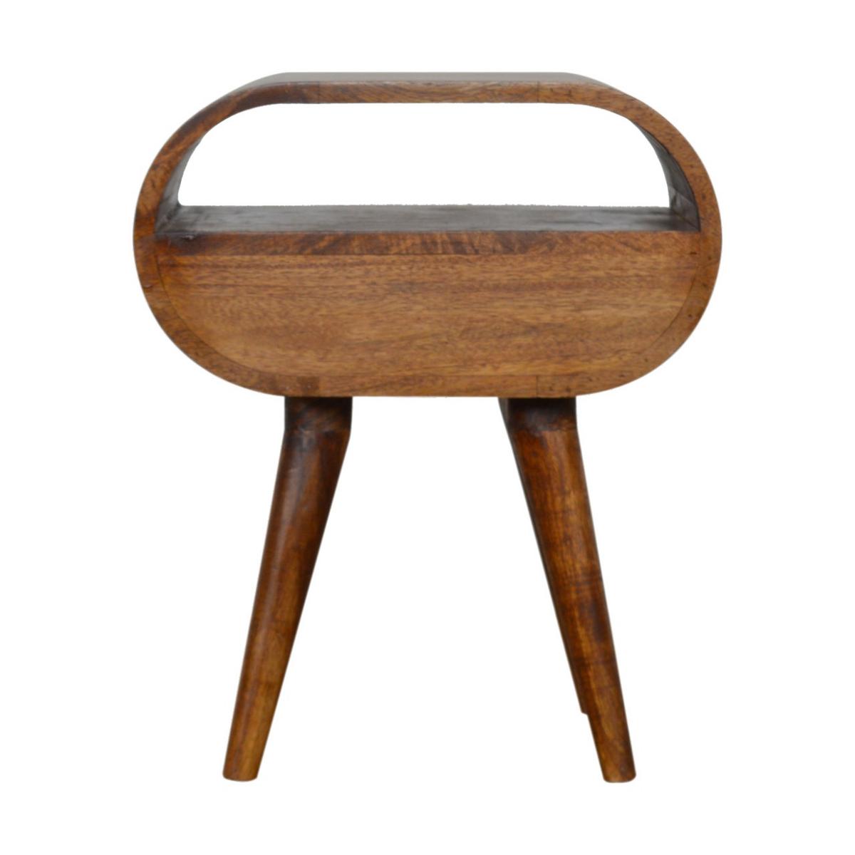 NACHTTISCH LUNA - Kastanienfarben/Messingfarben, Holz/Metall (45/54/35cm) - Artisan Furniture