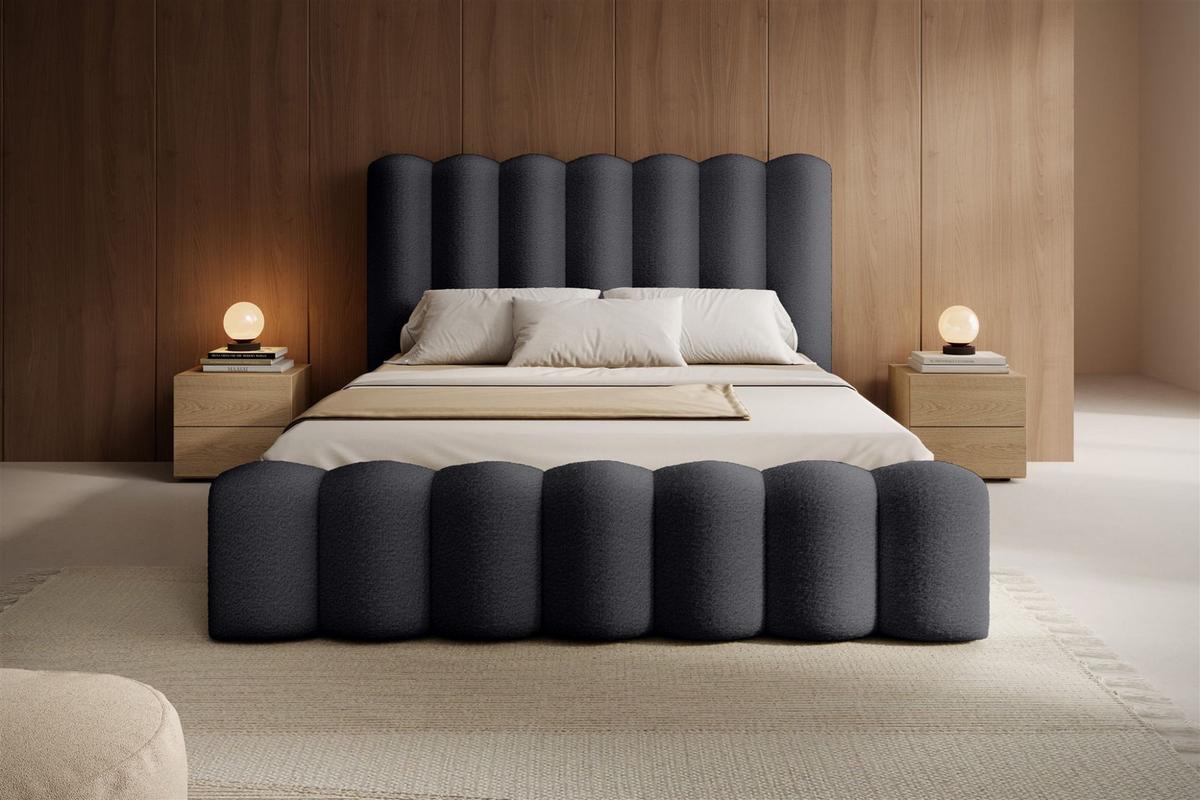 POLSTERBETT Macon Stoff Euphoria - Anthrazit, Holzwerkstoff/Textil (140/200cm) - Fun Möbel