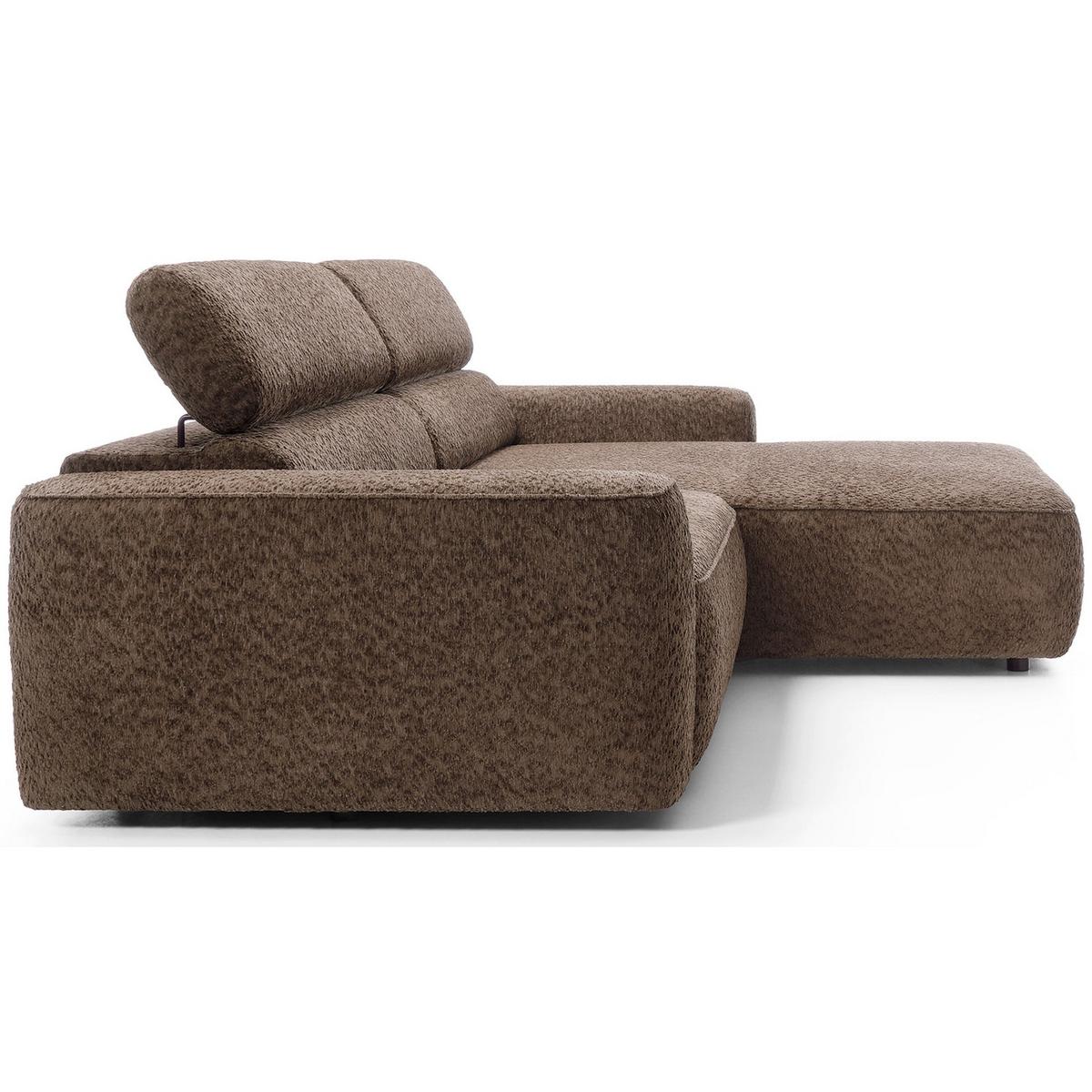 ECKSOFA Fando Hellbraun Chenille - Hellbraun/Schwarz, Kunststoff/Textil (182/252cm) - Selsey