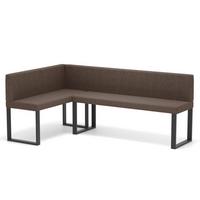 ECKBANK links SANA U Webstoff glatt, 142/196 cm Braun - Braun, Textil/Metall (142/196cm) - Idohome
