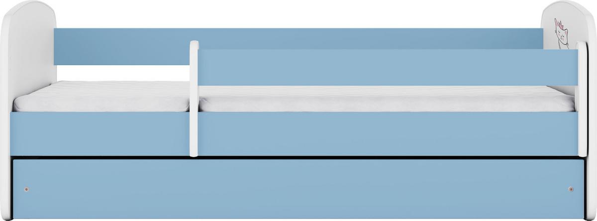 KINDERBETT Emily mit Schublade und Matratze, Blau 80x160 cm - Altrosa, Holzwerkstoff (160/80cm) - WFL GROUP