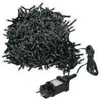 LED CLUSTER LICHTERKETTE 14m 700LED Extra-Warmweiß 8 Modi Innen/Außen - Grün, Kunststoff (1700cm) - ECD-Germany