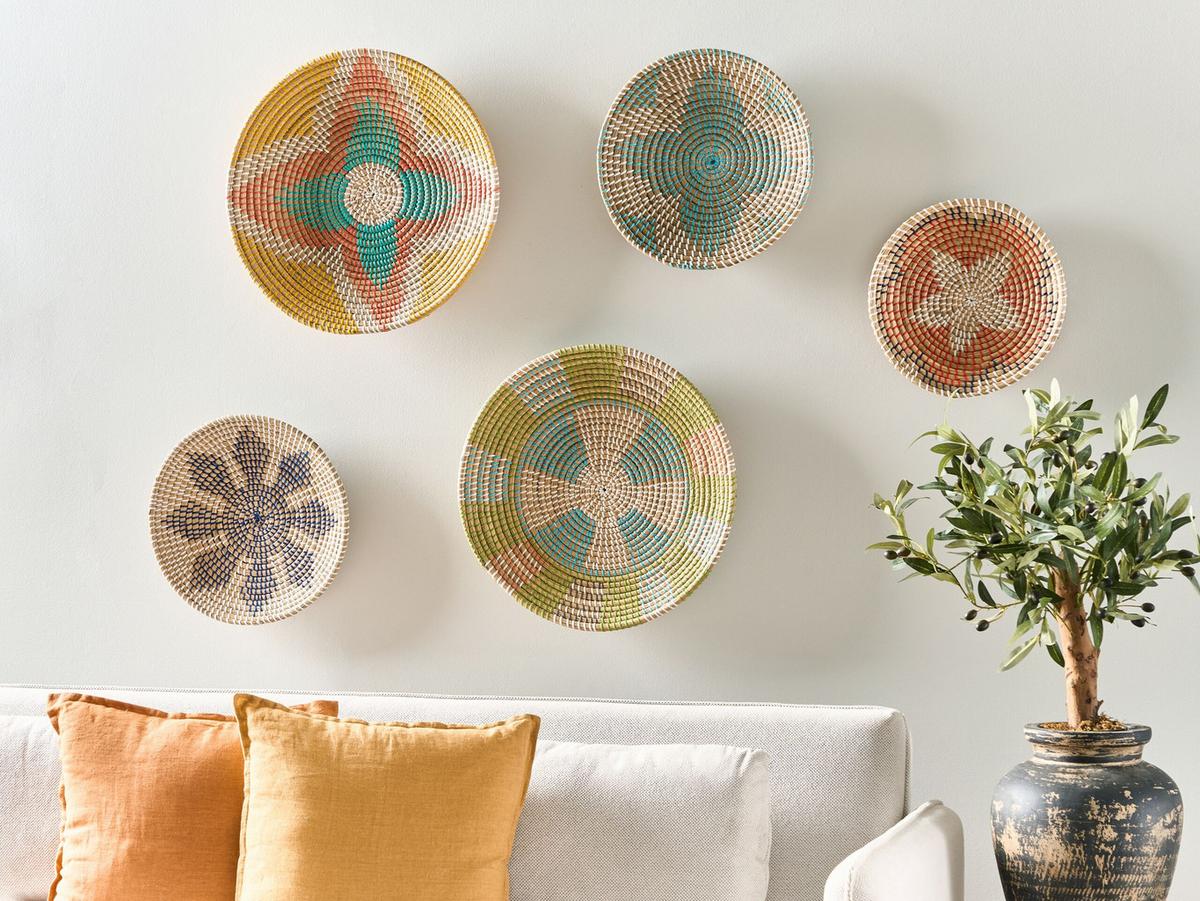 WANDDEKORATION Seegras bunt Sonla - Multicolor, Naturmaterialien (45/45/7cm) - Beliani