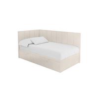 EINZELBETT Jugendbett mit Bettkasten Rechts, mit Matratze - LOVY 100x200 Beige - Beige, Holzwerkstoff/Textil (100/200cm) - ALTDECOR