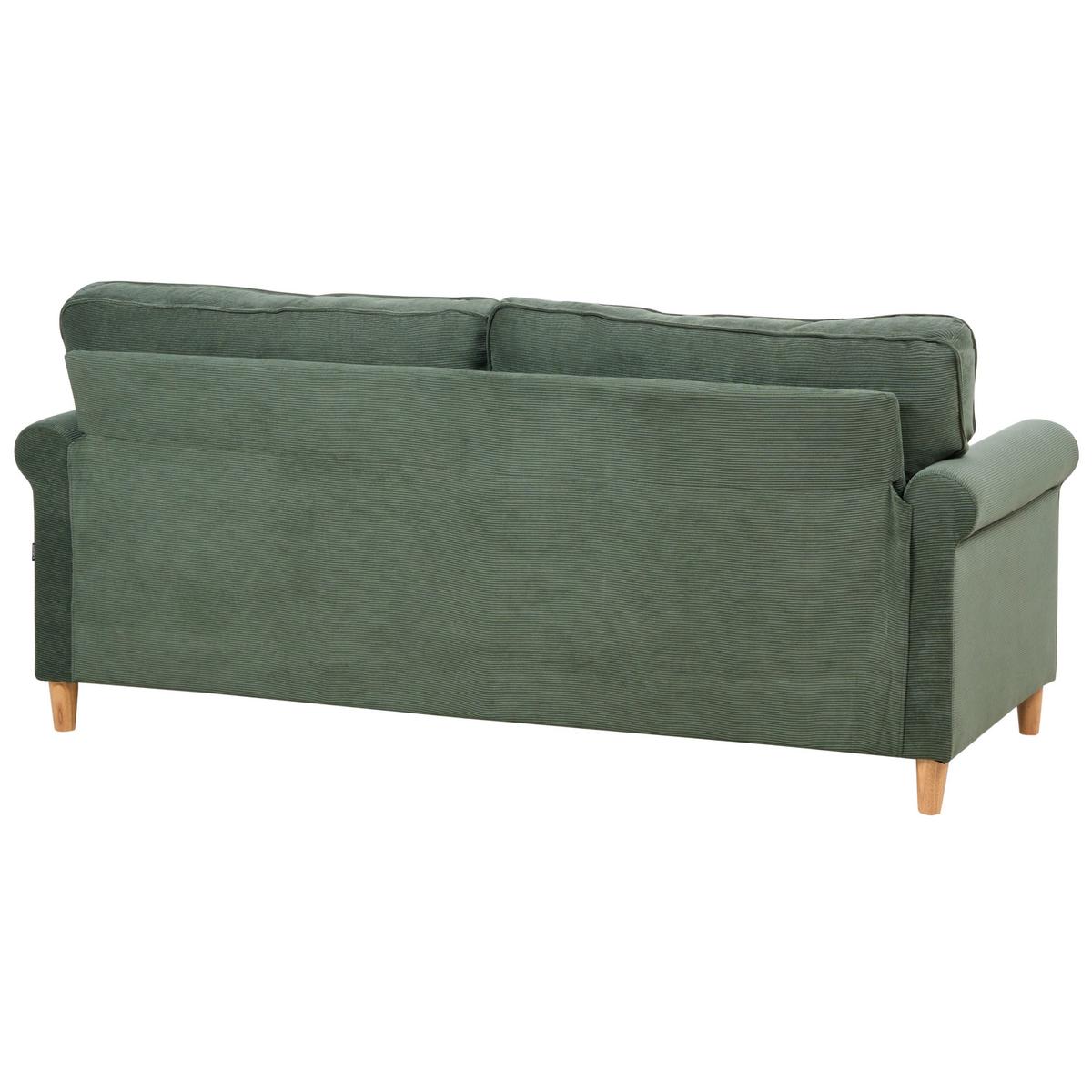 3-SITZER-SOFA Cord dunkelgrün Ronneby - Hellbraun/Grün, Textil (190/88/78cm) - Beliani