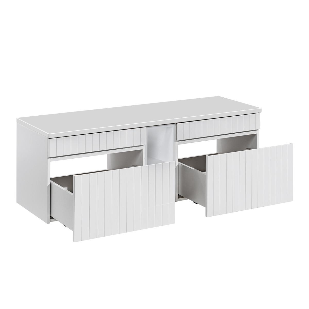 BADMÖBEL 140cm Zelie 2er-Set Weiß - Weiß, Holzwerkstoff (140/48/46cm) - Petits-meubles