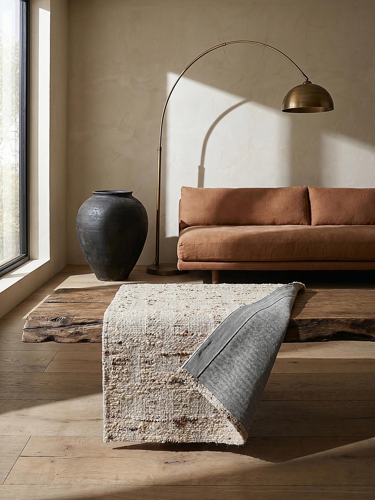 WOLLTEPPICH handgewebt ELIN, geometrisch, Natur, 140 x 200 cm - Beige, Textil (200/140cm) - KADIMA DESIGN