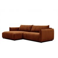 ECKSOFA TAUER 5-Sitzer, orange - Schwarz/Orange, Holzwerkstoff/Kunststoff (174/292cm) - Wozimo