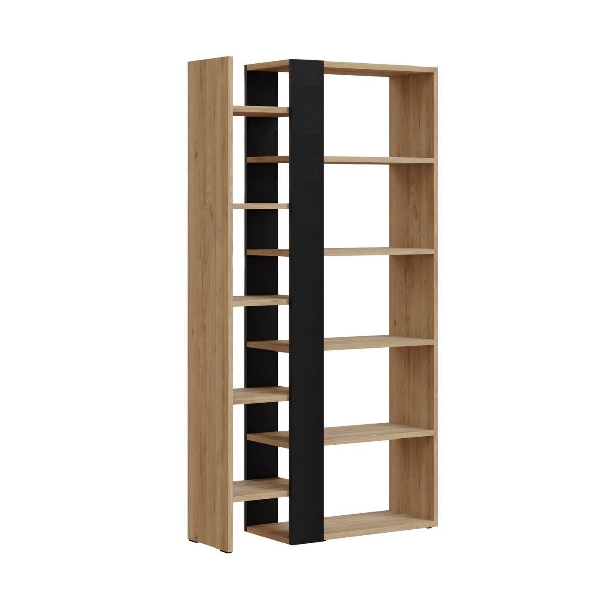 BÜCHERREGAL 5 Ebenen L80 x H152 cm - Axel - Eiche Bianco, Holzwerkstoff (29.5/152/31cm) - Calicosy