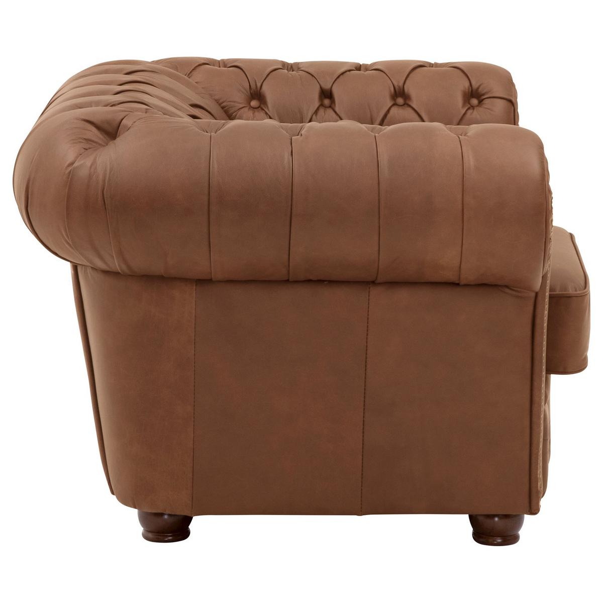 CHESTERFIELD-SESSEL Kath Echtleder (Antikoptik) cognac - Cognac, Leder (110/74/98cm) - 58aufmkessel