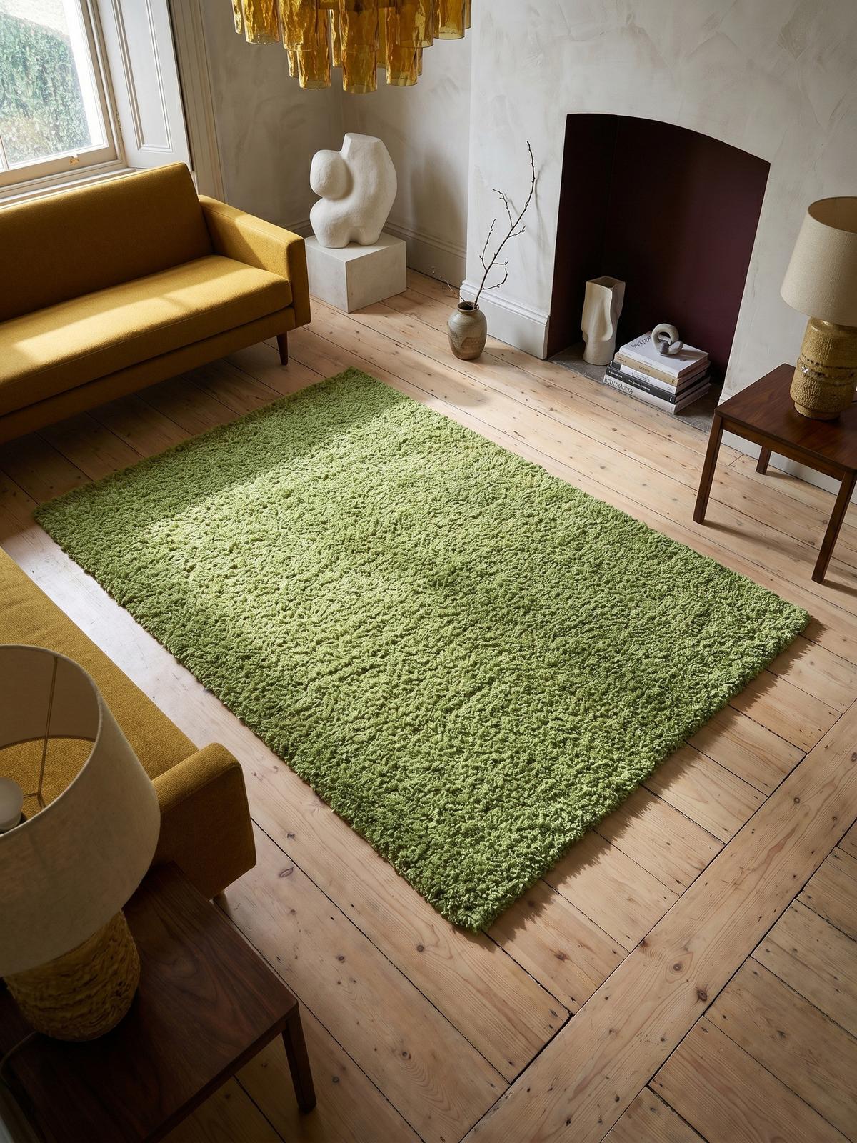 HOCHFLORTEPPICH RHEIN, einfarbig, aus Polypropylen, Grün, 300 x 400 cm - Grün, Textil (400/300cm) - KADIMA DESIGN