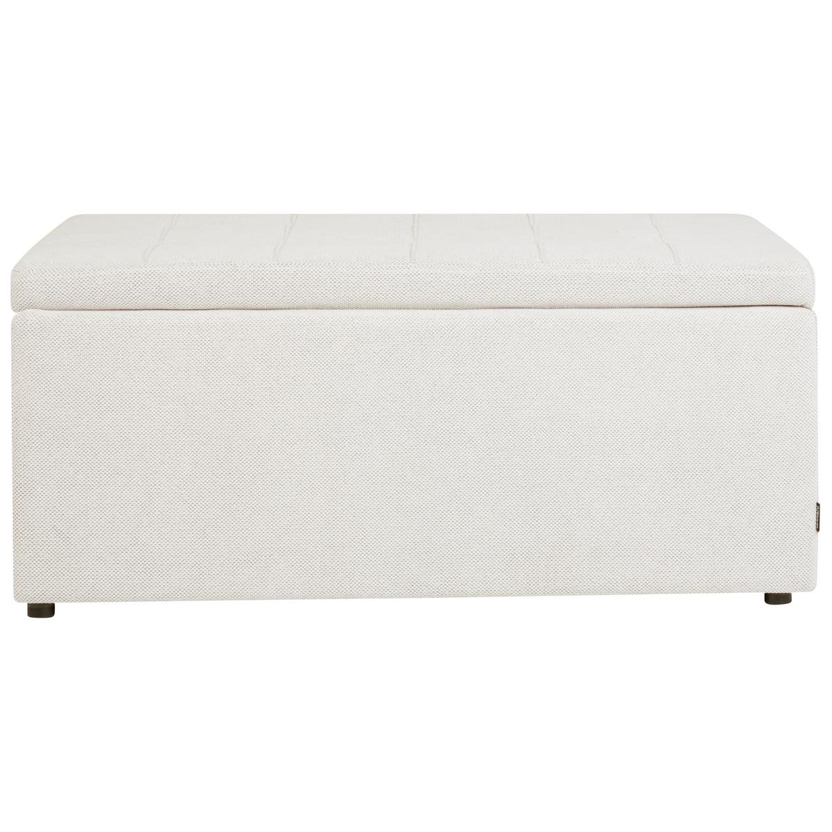 OTTOMANE mit Stauraum Stoff Cremeweiß Orem - Creme, Textil (100/42/40cm) - Beliani