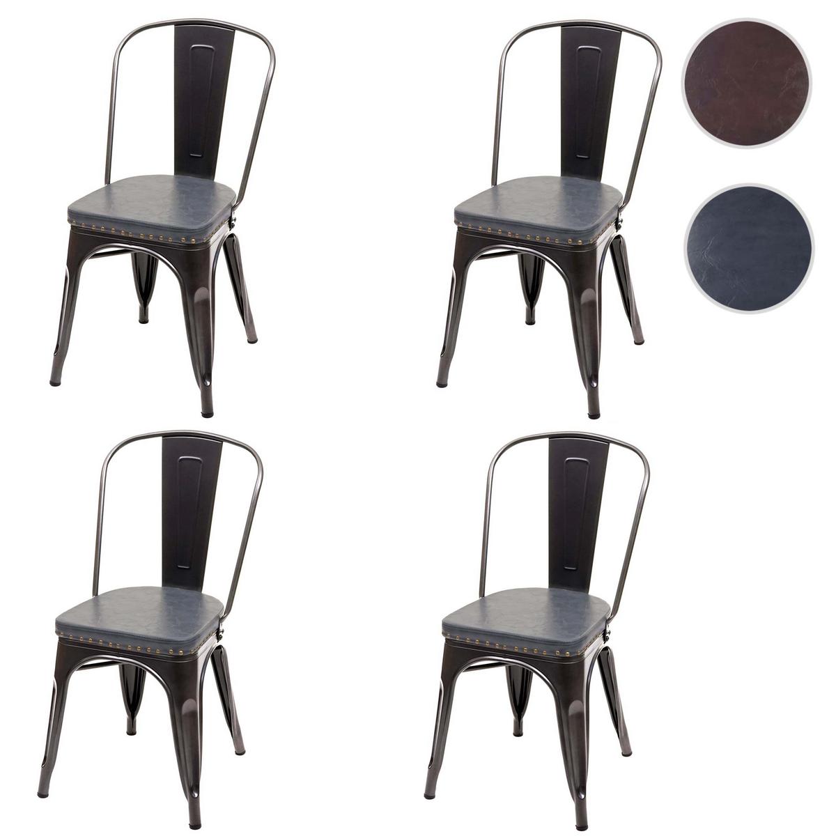ESSZIMMERSTUHL H10E Grau 4er-Set - Grau, Metall (44/85/49cm) - MCW