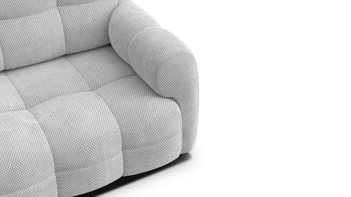 SOFA MELLOW 2,5-Sitzer, hellgrau - Hellgrau/Schwarz, Holz/Textil (183/87/98cm) - Wozimo