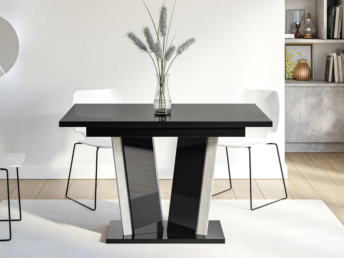 ESSTISCH ausziehbar Doha II - Schwarz Hochglanz, Holzwerkstoff (80/120/75cm) - MIRJAN24