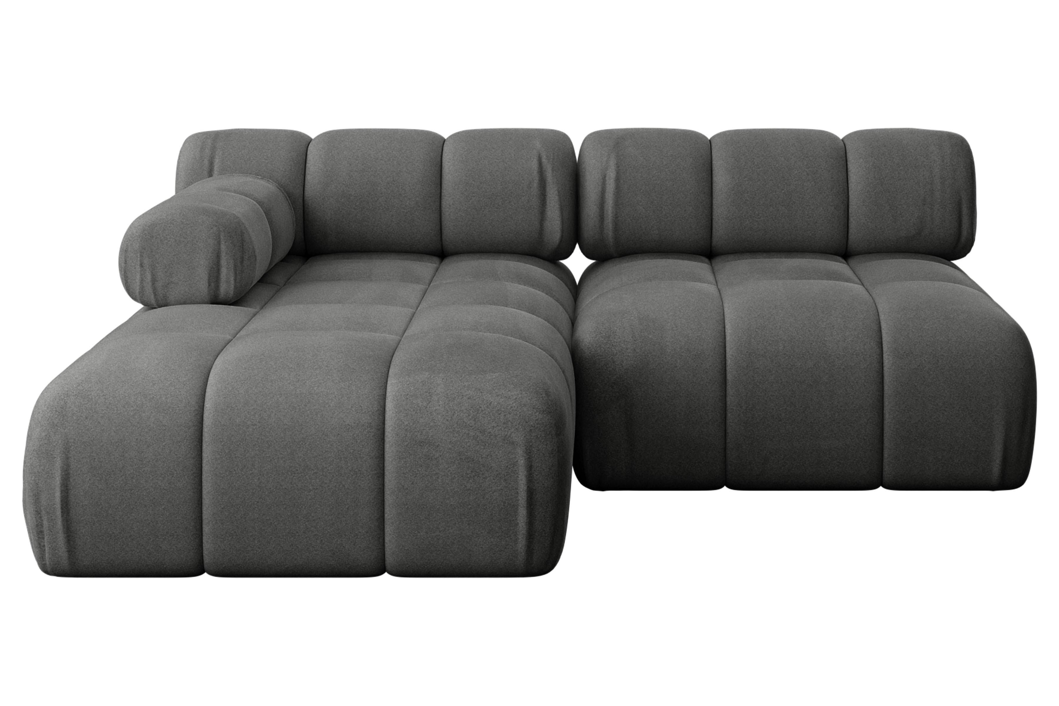 ECKSOFA modulares Sofa Razon-L1 - 190x160x70 cm Dunkelgrau Velours - Dunkelgrau, Holzwerkstoff/Textil (190/160cm) - ALTDECOR