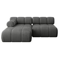ECKSOFA modulares Sofa Razon-L1 - 190x160x70 cm Dunkelgrau Velours - Dunkelgrau, Holzwerkstoff/Textil (190/160cm) - ALTDECOR