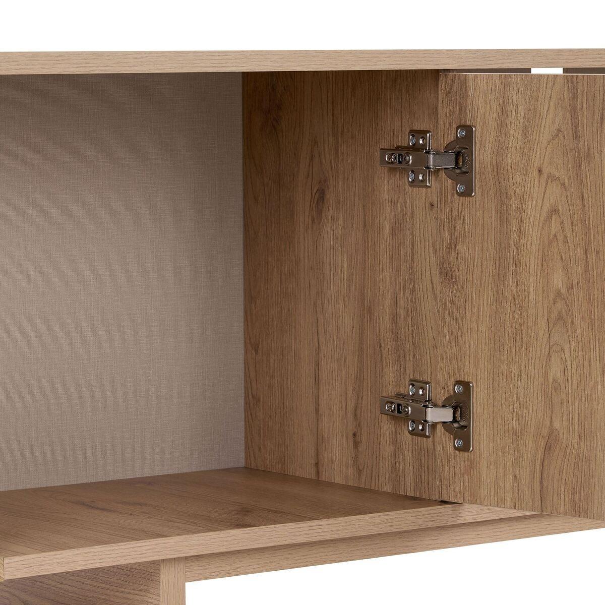 TV-MÖBEL mit 2 Türen, 2 Fächern und abgerundeten Kanten 34/52/180 cm - Eichefarben, Holzwerkstoff (34/52/26cm) - Calicosy