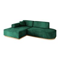 ECKSOFA Ottomane Links IREA-L1-v2 - 232x165x80 cm Grün - Dunkelgrün, Holzwerkstoff/Textil (232/165cm) - ALTDECOR