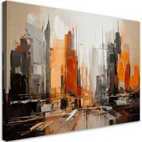 LEINWANDBILD Abstraktion 90x60cm - Orange, Textil (90/60cm) - Feeby