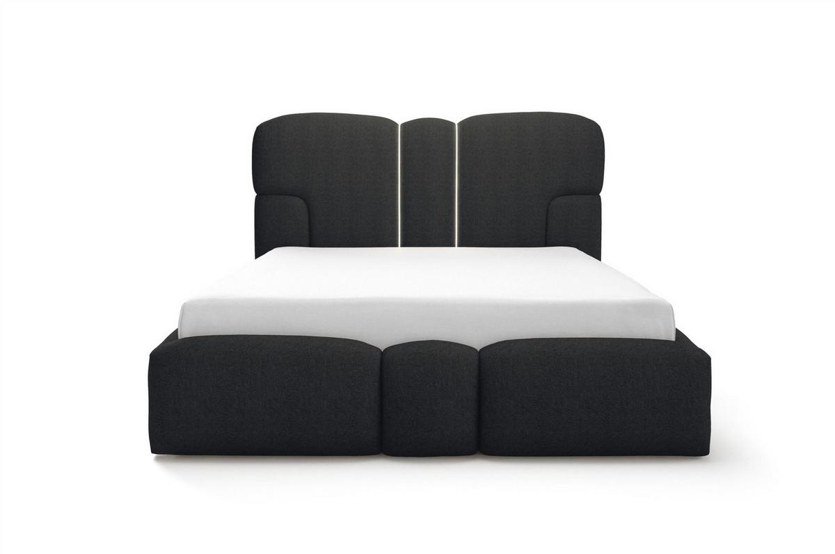 POLSTERBETT Jordan - Schwarz, Holzwerkstoff/Textil (140/200cm) - Fun Möbel