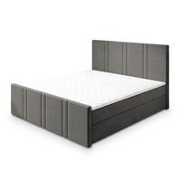 BOXBETT COMOZA 140x200 cm mit Matratze und Topper - Grau - Grau, Holz (140/200cm) - MASSENO