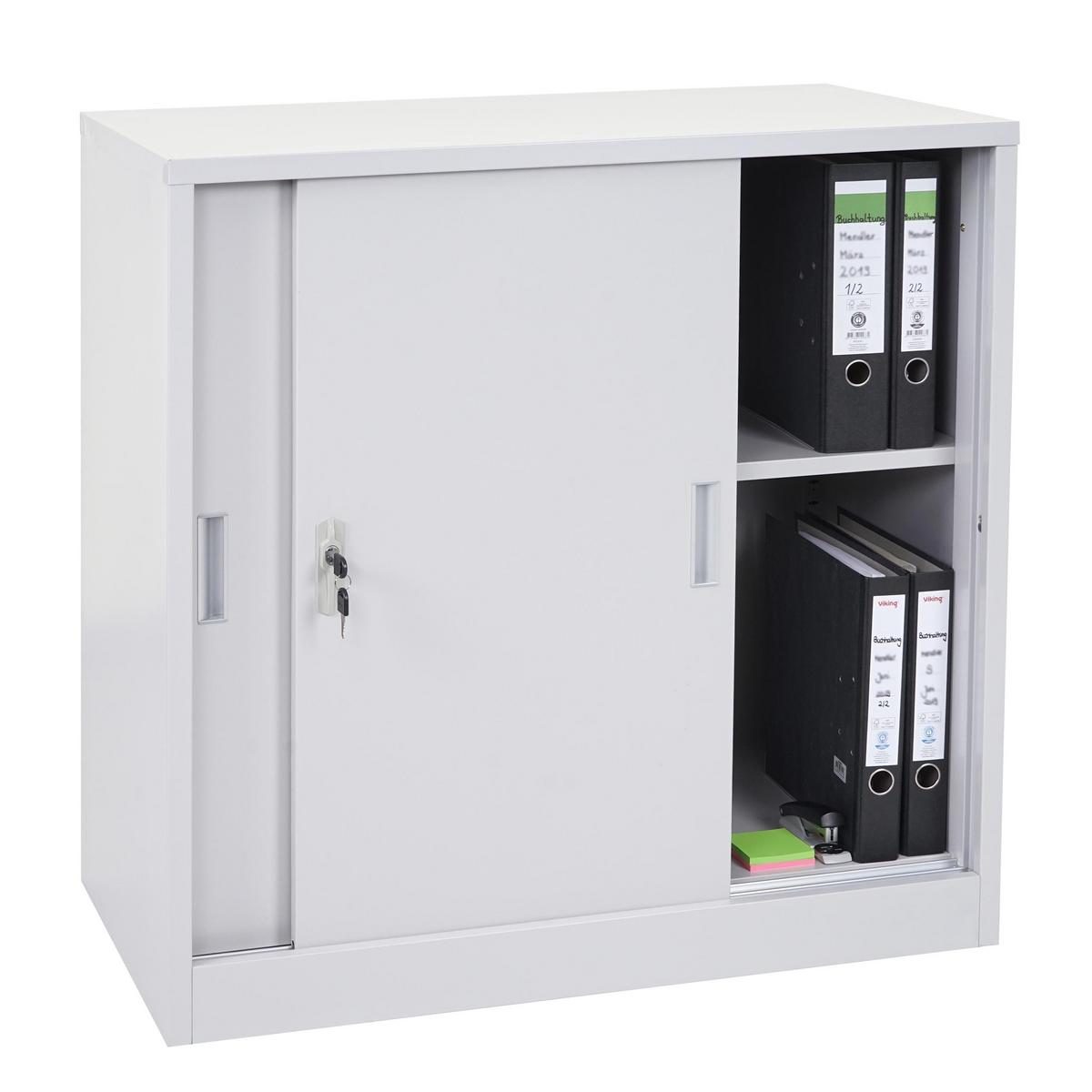 AKTENSCHRANK Grau - Grau, Metall (90/90/45cm) - MCW