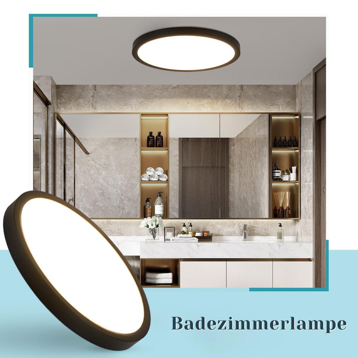 LED-DECKENLEUCHTE Emerson 30/30/3 cm - Schwarz, Kunststoff (30/30/3cm) - Nettlife