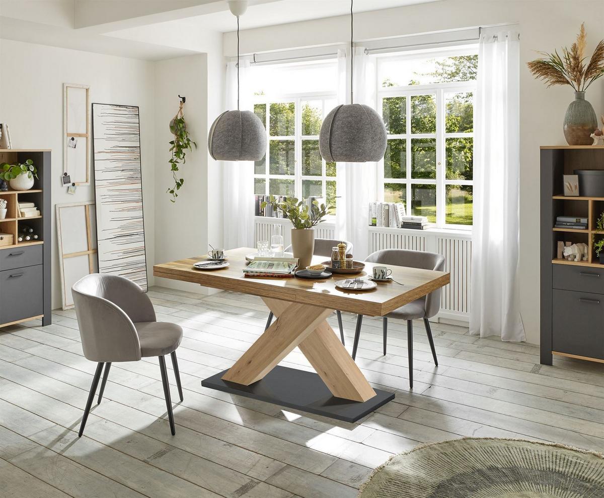 ESSTISCH ausziehbar Elene 180x90x76 Asteiche/Plankeneiche - Alteiche, Holzwerkstoff (180/90/76cm) - 58aufmkessel