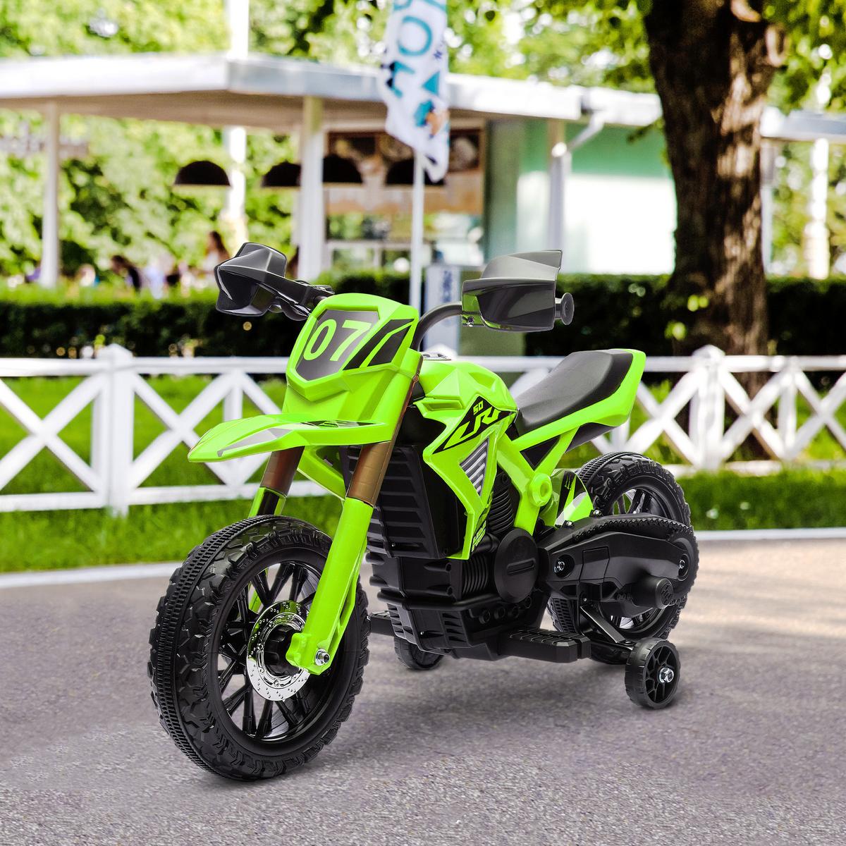 KINDER Elektro-Motorrad 12V Kindermotorrad 3 km/h 3-8 Jahre Kinder Grün - Grün, Kunststoff (105/57/62cm) - AIYAPLAY