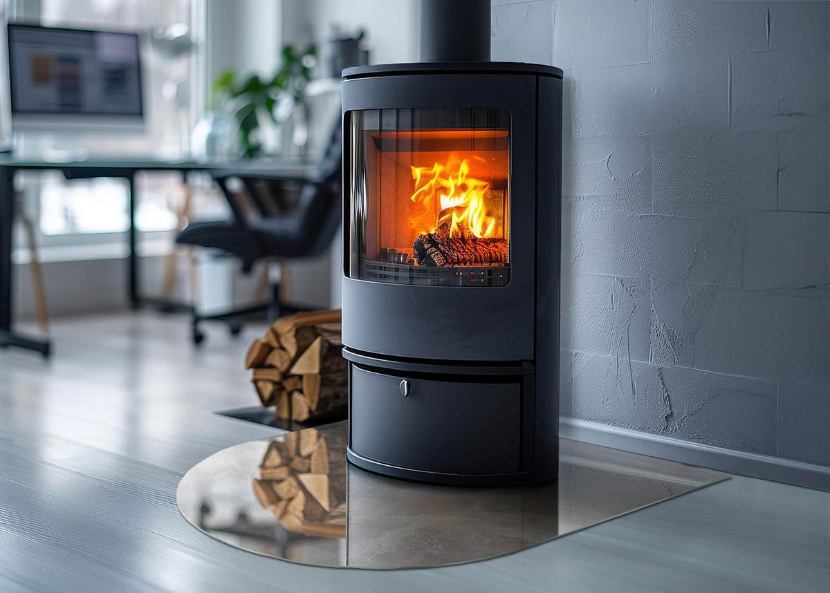 GLASPLATTE für Kamin 80x70 cm - Beige, Glas (80/70/0.4cm) - TULUP